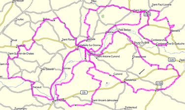 Vue des circuits autour d'Aubeterre