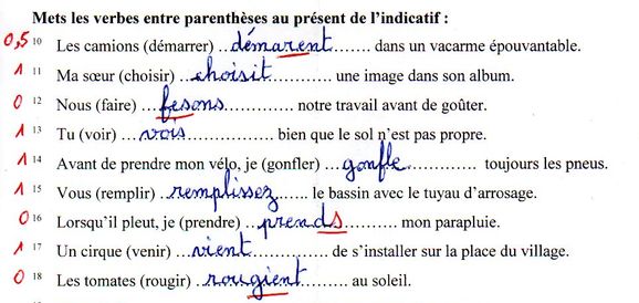 Exemple de correction de fiche d'&eacute;valuation