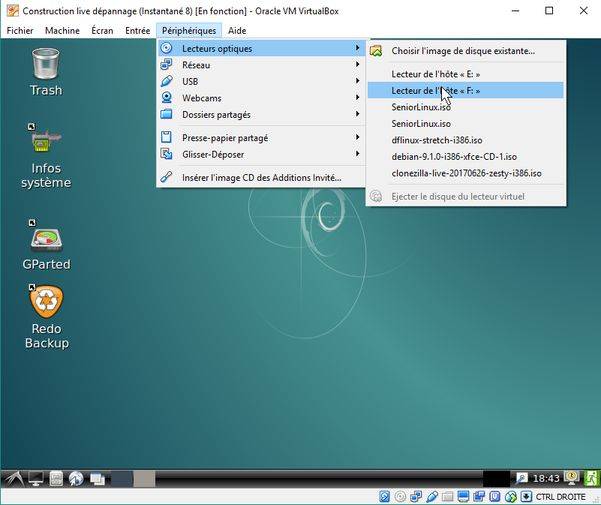Accès au lecteur de CD depuis une machine virtuelle