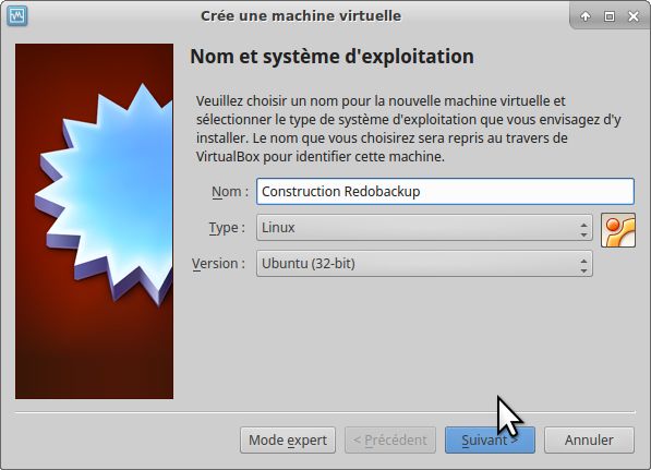 Nom et OS de la machine virtuelle