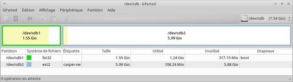 Casper-rw sur partition