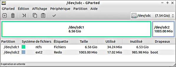 Partitionnement cl&eacute; USB